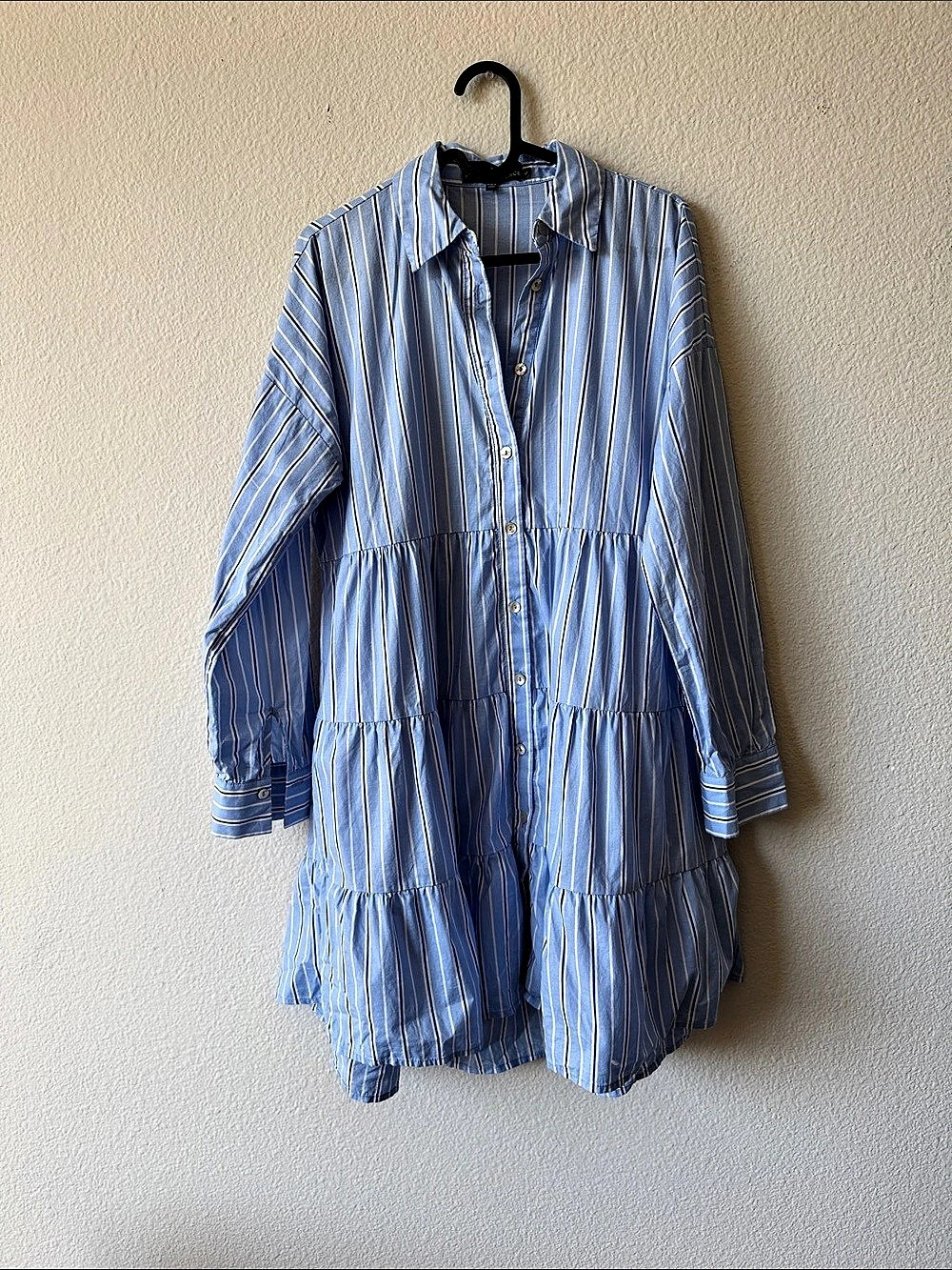 Pomander Place Cara Mini Shirt Dress Striped Dress in Blue & White Size XS